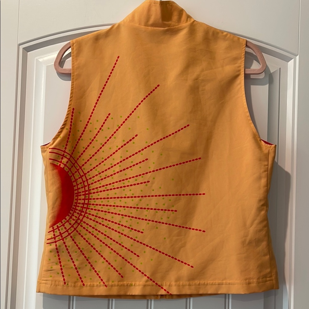 Lbh Vintage Sun Sunburst Design Sleeveless Vest M